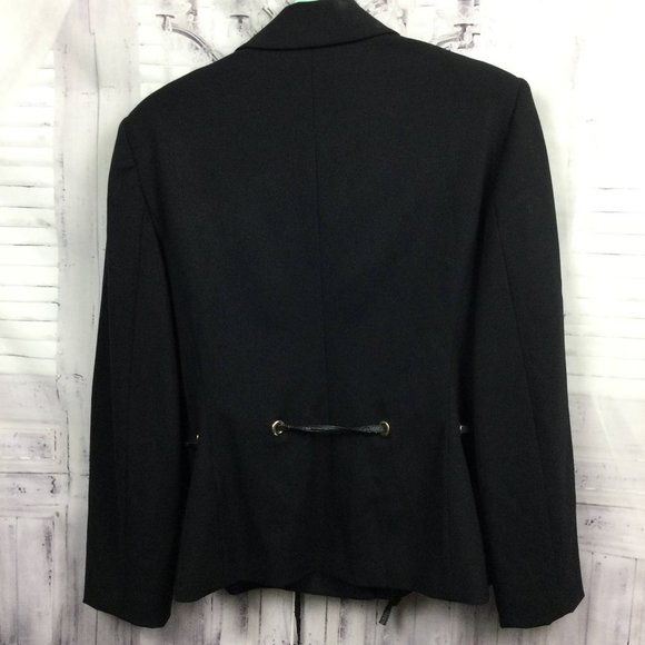 Les Copains Black Wool Blend Blazer Jacket 46 10 - Picture 9 of 12